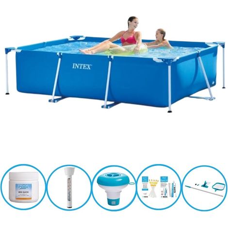 Intex – Piscine tubulaire rectangulaire 220x150x60 cm – Ensemble complet 7 pièces – Matériaux résistants – Pour usage intensif