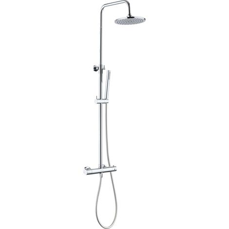 kielle Oudee - Set de douche avec thermostat, 20 cm, 1 jet, chrome 20602040E (1/2)