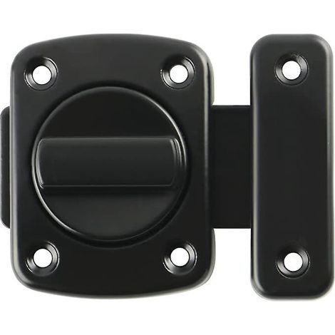 verrou Rotatif De Porte Loquet Tournant Serrure Porte Verrouillage Avec 6 Boulons, Pour Fentre Armoire Et Jardin, Finition Noire Mate (1/5)