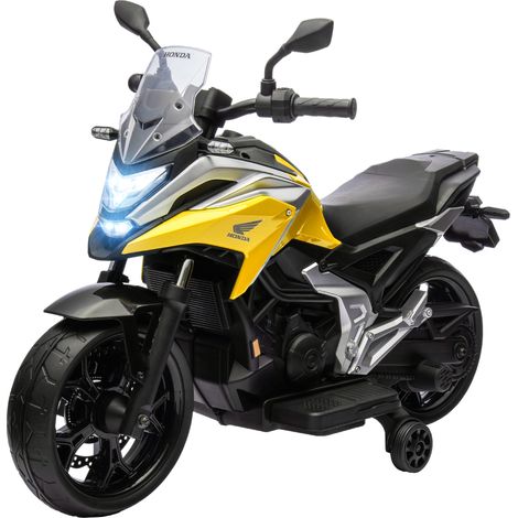 AIYAPLAY Moto Elettrica Bambini Licenza Honda con Fari e Rotelle Giallo (1/5)