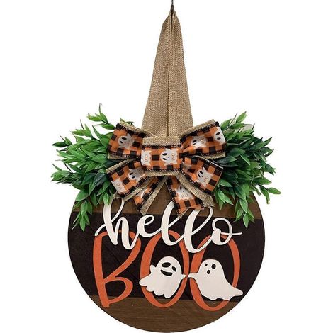 Couronne d'Halloween, décoration d'horreur, fantôme, décorations d'Halloween d'intérieur pour porte d'entrée, décoration de maison pour Halloween