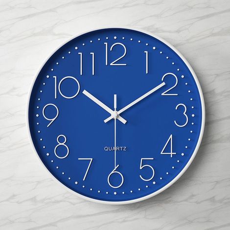 Horloge murale silencieuse pour salon, horloge murale numérique 3D simple et élégante, horloge murale de 30 cm pour la maison, horloge décorative populaire.