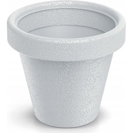 Vaso da fiori in plastica con coperchio rotondo, bianco, 23,8 cm Originale