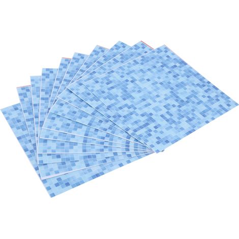 10 Autocollants Imperméables 15x15cm à Carreaux Bleus Antidérapants pour Sol et Mur Cuisine (1/5)
