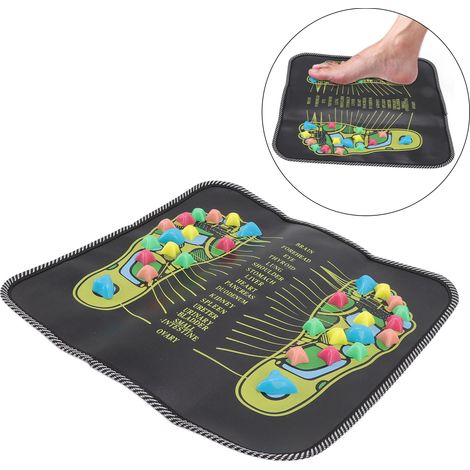Tapis de réflexologie pieds 35x35 cm - Stimulation circulatoire et antalgique - Marche sur galets (1/5)