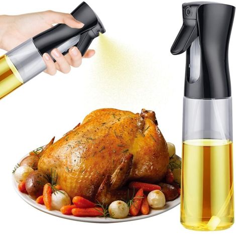 Spray de Cuisine Huile Cuisine 300 ML, Vaporisateur d'Huile de Cuisson pour Friteuse sans Huile, Air Fryer Accessoires, Noir
