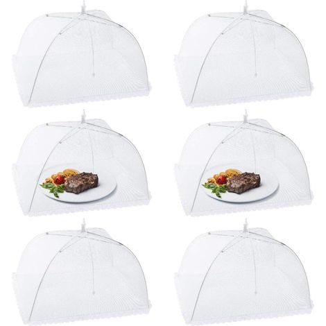 Lot de 6 moustiquaires pliables en forme de cloche pour aliments, protection anti-insectes et anti-moustiques. (1/5)