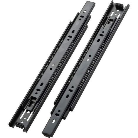 VURAHOME - Glissières pour tiroirs 500 mm Coulisse tiroir extension complète montage latéral capacité de charge robuste de 45 kg, 1 Paire (1/4)