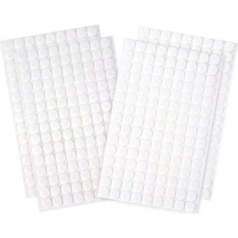 Selbstklebende Klettpads, 10 mm, 540 Stück, Klettbefestigung, selbstklebende Klettpads für Papier, Metall, Kunststoff, Glas, Leder (weiß)