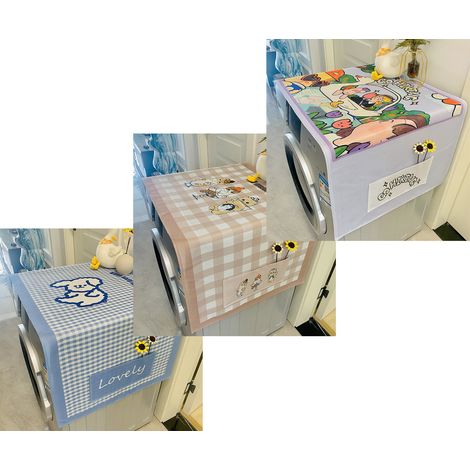 Housse anti-poussière pour réfrigérateur, housse imperméable pour lave-linge à tambour (une ou deux portes), housse pour four à micro-ondes, style coréen, 60 x 141 cm (1/5)