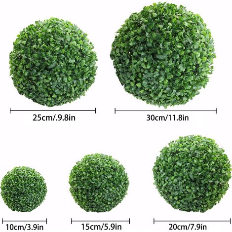 Boule Décorative Plante Artificielle Topiary Plastique Vert Haute Qualité Main Artisanal Taille 10cm-40cm Décoration Maison Fête Mariage