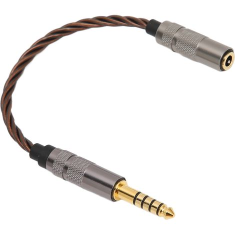 Câble adaptateur casque portable plaqué or, jack 4,4 mm mâle symétrique vers jack 3,5 mm femelle stéréo, pour les mélomanes (1/5)