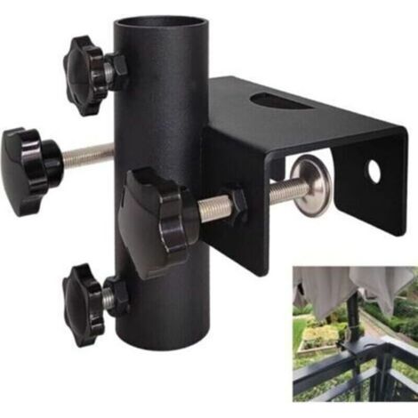 Support pour parasol de balcon 17x15x12cm – Fixation sur balustrade – Acier lourd antirouille – Installation rapide – 1 pièce-x (1/4)