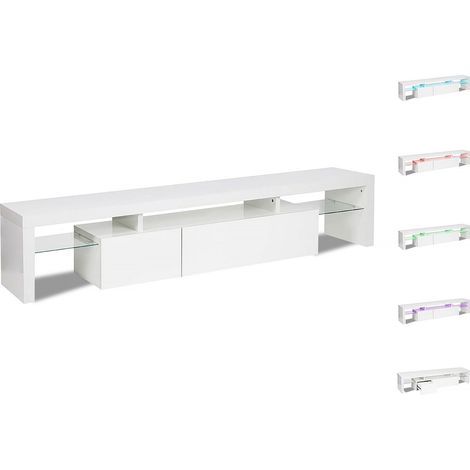 Tina" Soporte para TV LED lacado - 187,5 x 34 x 38 cm - Blanco (1/5)