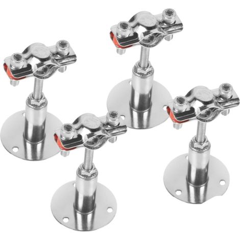 4 soportes ajustables para tuberías de Φ19-22 mm, abrazaderas de acero para montaje en pared y techo para fijar tuberías o barras. (1/5)