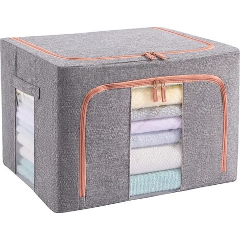 Organizador de ropa, gran capacidad, diseño plegable, 40 x 30 x 20 cm. (1/2)