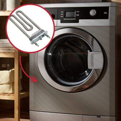 Résistance 1700W - INDESIT - Lave-linge - Longueur 195 mm - Largeur 65 mm (1/4)