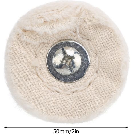 Kombiniertes Set aus Polierscheibe mit Griff für Hochglanzpolitur, reiner Baumwolle, elektrische Bohrmaschine, Flachflächentyp, weiße Polierscheibe, 50 mm. (1/5)