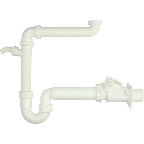 Siphon à faible encombrement11/2''x50 mm avec clapet anti-retour selon DIN 13562