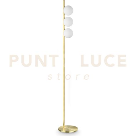 BINOMIO LAMPADA DA TERRA 3 LUCI ATTACCO G9 LAMPADINE INCLUSE OTTONE