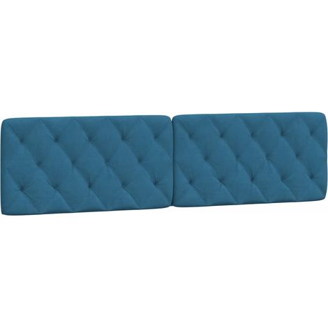 Coussin de tête de lit bleu 200 cm velours CFW39220 (1/5)