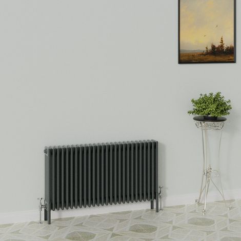 WarmeHaus Traditional Radiator 600x1190mm Anthracite 4 Column (1/5)