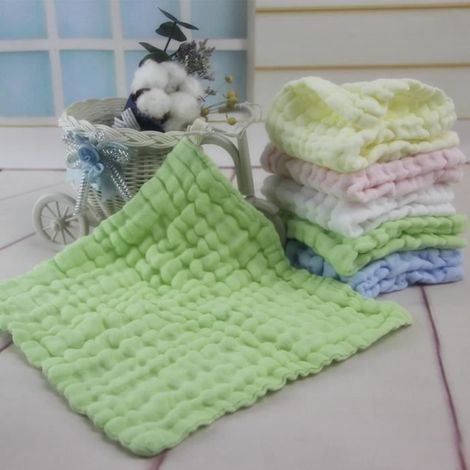 1 serviette bébé, coton doux hypoallergénique, 28 x 28 cm, pour peau sensible, usage quotidien