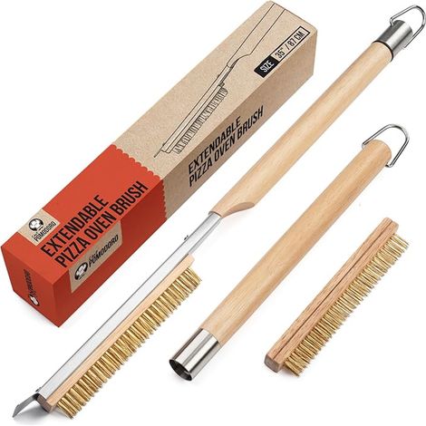 Brosse Four à Pizza et Barbecue, Grattoir, Poignée 55-87,7cm (1/5)