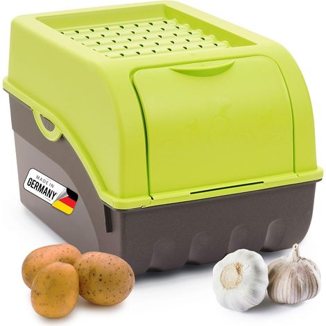 Boîte de rangement pommes de terre 5L verte empilable