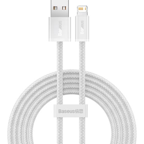Cable USB a Lightning dinámico Baseus, 2,4 A, 2 m (blanco) (1/5)
