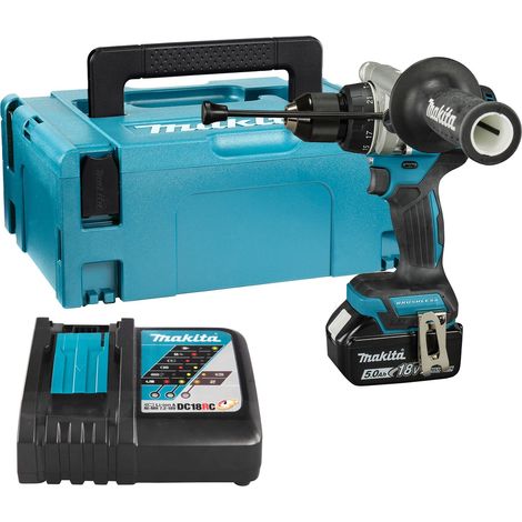 Makita DHP492RT 18v LXT Brushless Combi Hammer Drill 141Nm Torque 1x5ah Battery (1/5)