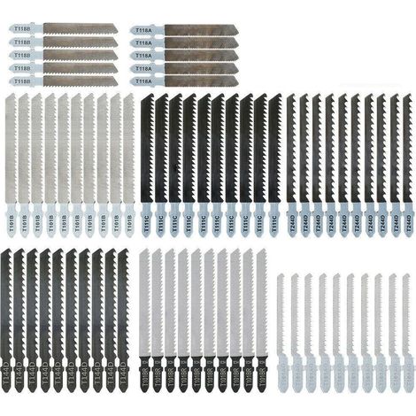 Lame De Scie Pour Scie Sauteuse - Tige En T - Acier À Haut Carbone - Pour Bois Et PVC - Lot De 70 Pièces (1/5)
