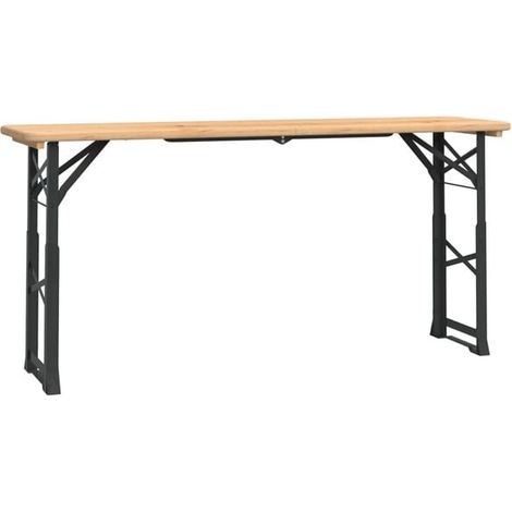 Table Pliante en Bois Massif de Pin 170x50x75/105 cm (1/5)