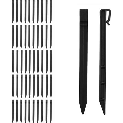 50er-Pack Ankerpfähle aus UV-beständigem Kunststoff, 24,6 cm, zur Befestigung von Unkrautvlies in Garten und Hof (1/5)