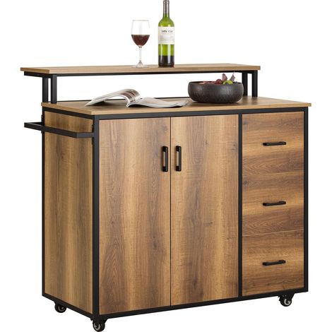 SoBuy Kitchen Storage Cabinet Sideboard Vintage Brown,KNL02-PF