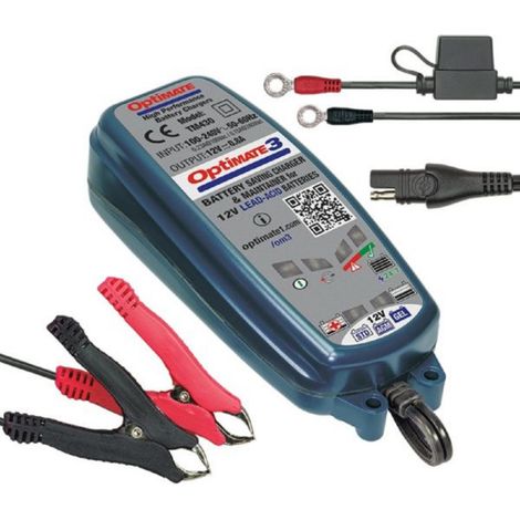 CHARGEUR DE BATTERIE OPTIMATE OPTIMATE 3 12V 0,8A 3-40AH, AGM / GEL / STD, SAE (EL)
