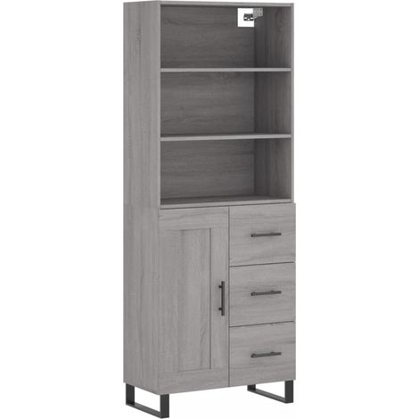 Credenza Grigio Sonoma 69,5x34x180 cm in Legno Multistrato vidaXL (1/5)
