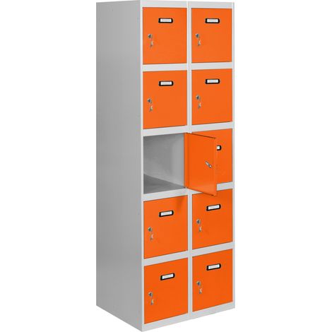 Simonrack Armadio Grigio e Arancione con 10 Porte