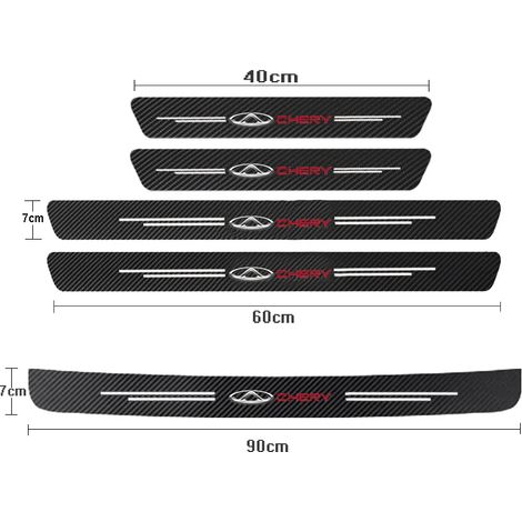 (5 pièces pour CHERY1) Seuil de porte de voiture pour Chery TIGGO 2 3 4 5 7 Pro 8 3X A1 QQ Arrizo,autocollants de pare-chocs de coffre en fibre de carbone,accessoires (1/3)