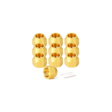 10pièces laiton SAE 45 degrés tube d'allumage raccord, écrou d'allumage 3/8 "écrou d'allumage de l'air conditionné