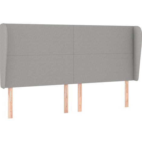 Maison Exclusive - Testiera ad Orecchio Grigio Chiaro 203x23x118/128 cm in Tessuto