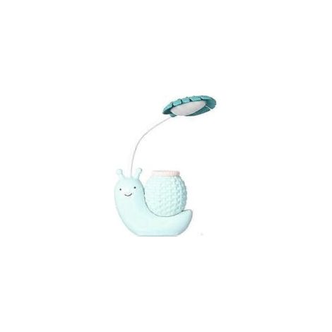 LED-Schreibtischlampe mit Stifthalter, multifunktionale USB-Lade-Schreibtischlampe, Cartoon-Design, ideal für Schüler und Kinder (blau) SZXM-Crezuo