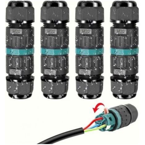 FENOPLASTICA4 Pcs Connecteur Électrique Étanches IP68 - Raccord de Cable 3 Fils Boîte de Derivation Étanche Éxterieur, Domino Etanche Boîte de Jonction pour Câble Ø 9 à 12mm (1/5)