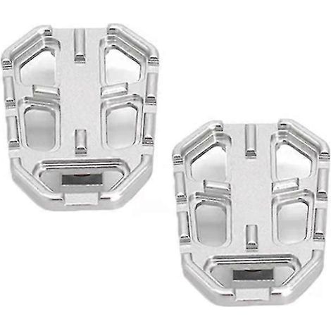 CNC-gefräste, breite Fußrasten für BMW F750GS, F850GS, G310GS, R1200GS, S1000XR – ein Paar, silberfarben