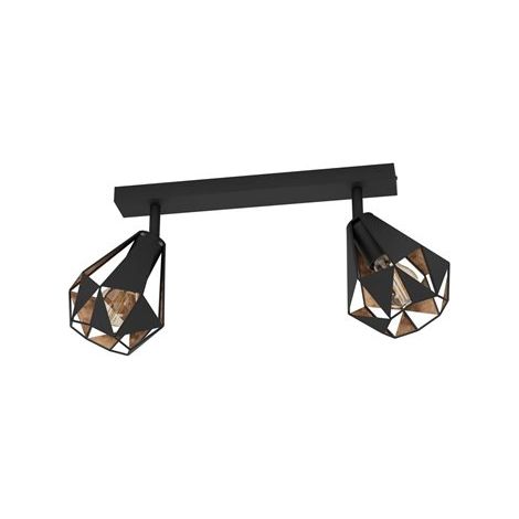 Eglo Iluminación Regleta spot CARLTON 7 negro y cobre envejecido 2xE27 (no incl.) 420mm (1/5)