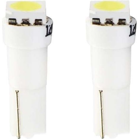 2x ampoule LED blanc 12V T5 W2,1x4,6D 0,24W 1x SMD 5050 voiture remorque moto camion