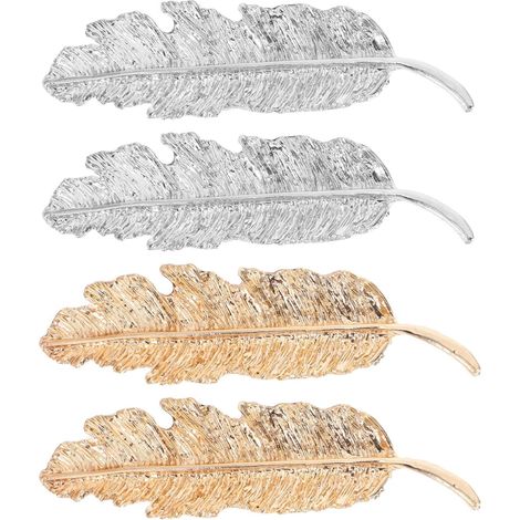 4 Pieces Silver Metal Duckbill Hair Clips (1/5)