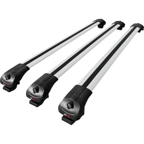 Compatible avec GMC Terrain 2018-2024 ACE-1 Modèle Barres de Toit Railing Porte-Bagages de Voiture Aluminium Gris 3 Barres (1/5)