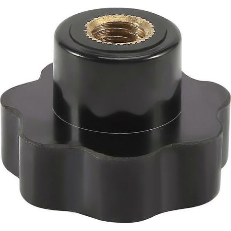 Poignée de serrage à tête étoilée en plastique noir, filetage M10, diamètre 10 mm (1/5)
