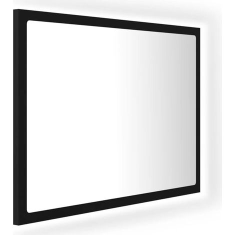 INLIFE Miroir à LED de salle de bain Noir 60x8,5x37 cm Aggloméré (1/4)